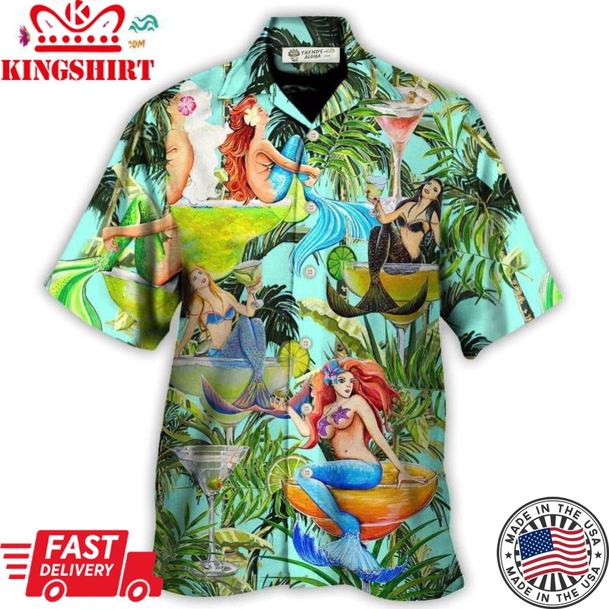 Cocktail And Mermaid Fantasy Beautiful Tropical Hawaiian Shirt