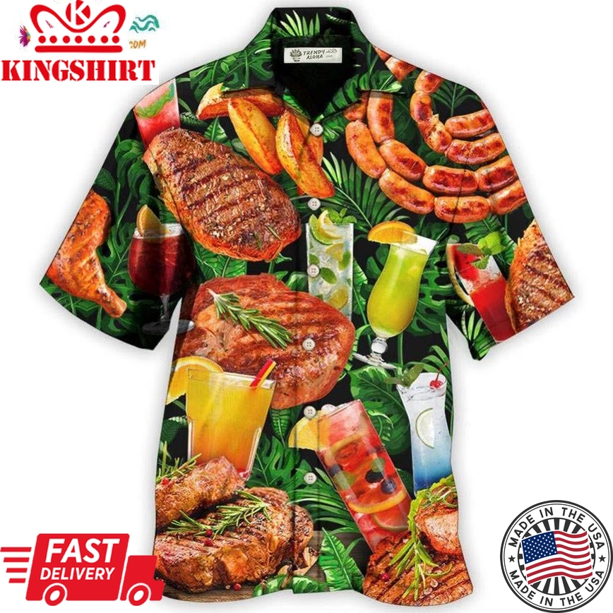 Cocktail Bbq Style Hawaiian Shirt