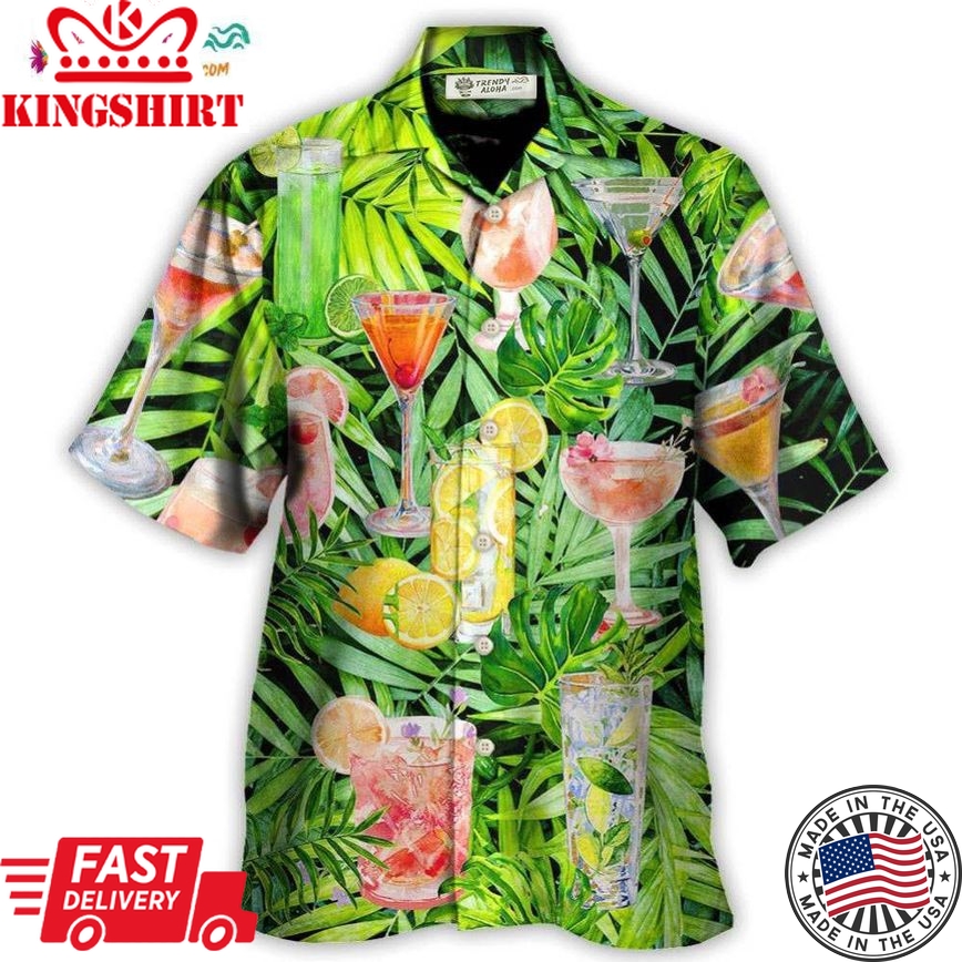 Cocktail Classy Tropical Summer Hawaiian Shirt