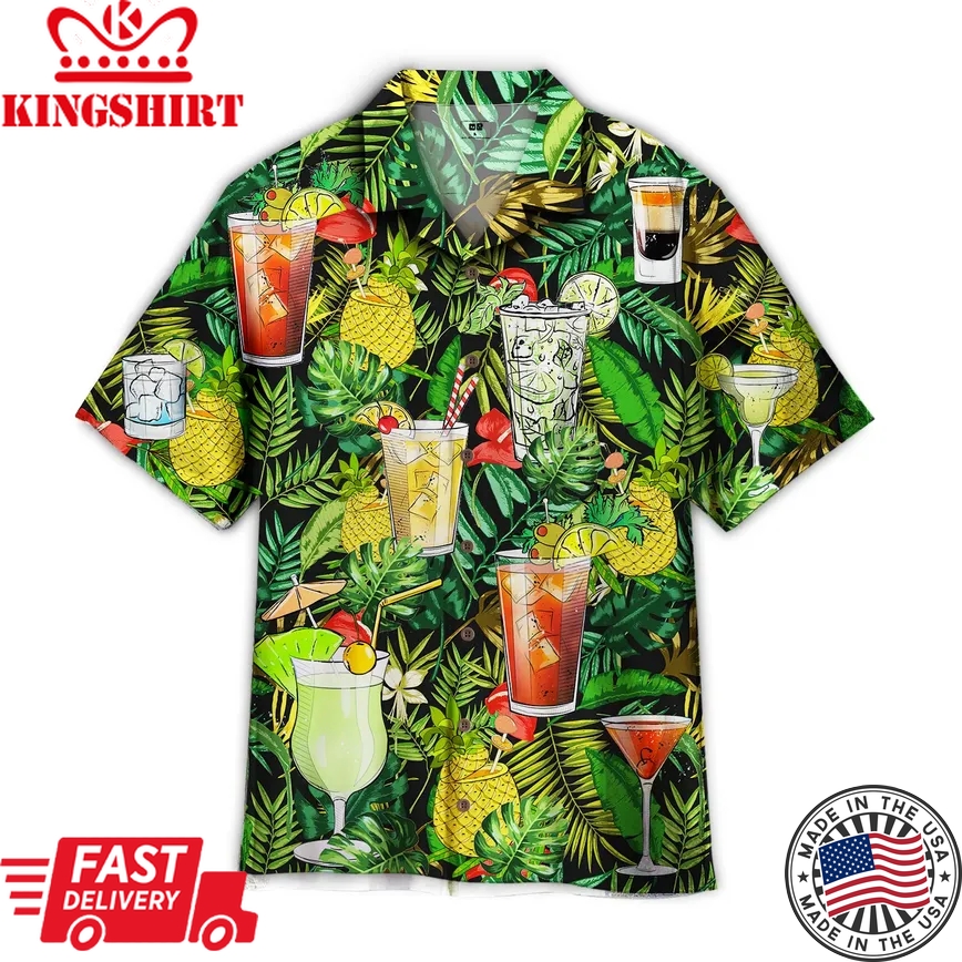 Cocktail Fruit Hello Summer Trendy Hawaiian Shirt