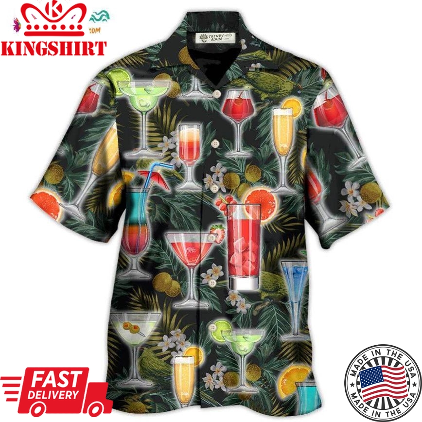 Cocktail Summer Tropical Beach Hawaiian Shirt