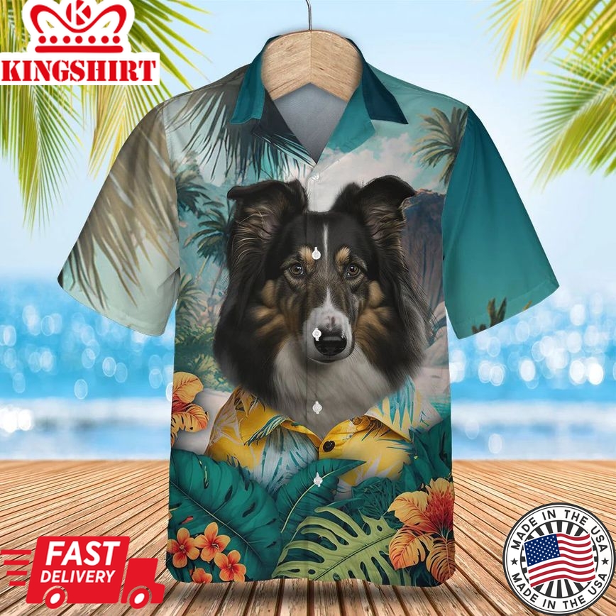 Collie - 3D Tropical Trendy Hawaiian Shirt