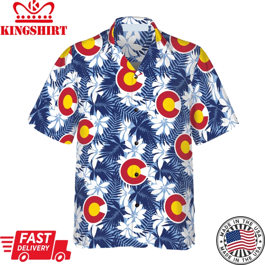 Colorado Flag Seamless Pattern Usa Trendy Hawaiian Shirt For Men And Women