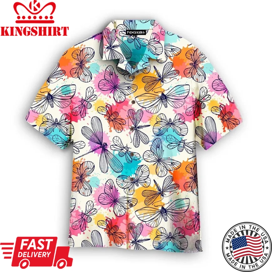 Colorful Butterflies Aloha Trendy Hawaiian Shirt