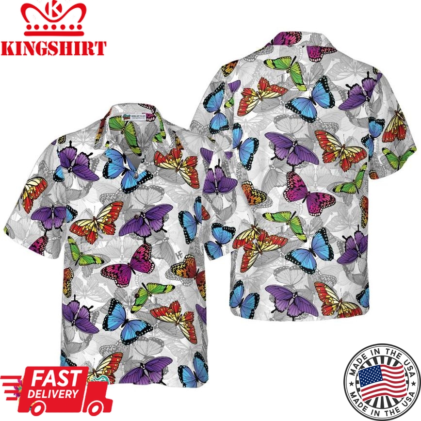 Colorful Butterfly Hawaiian Shirt