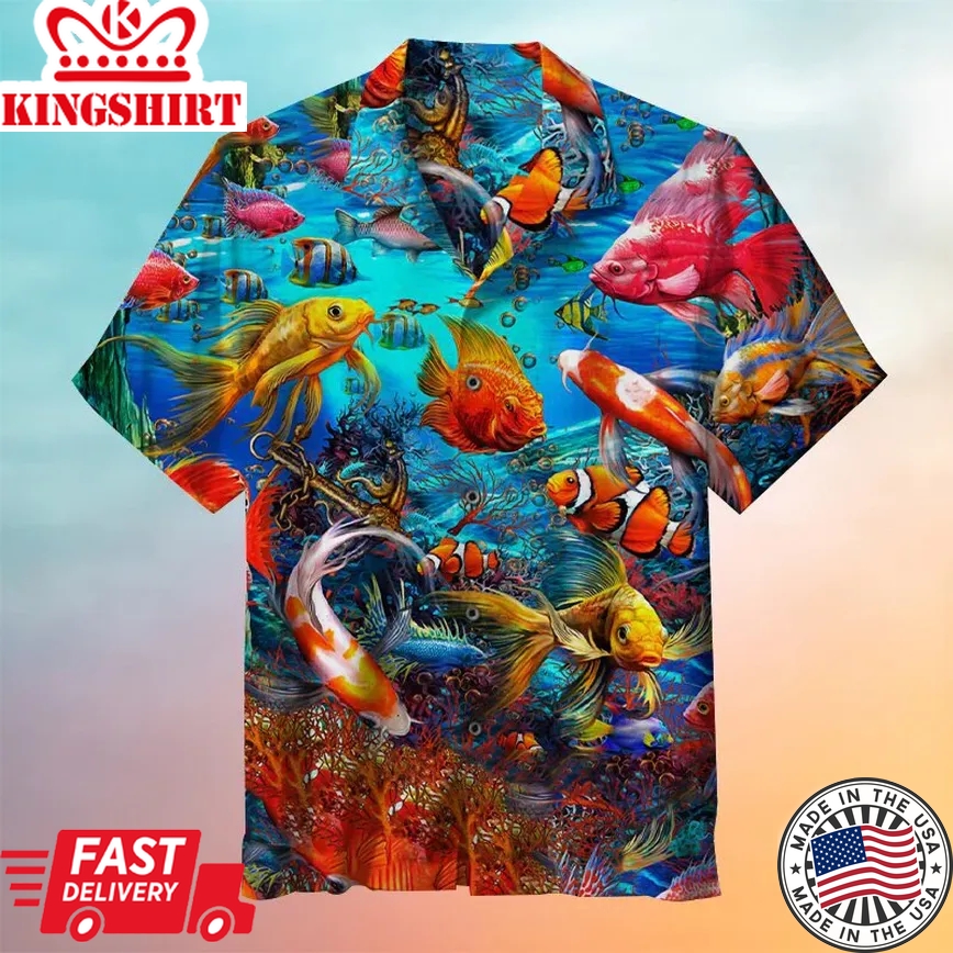 Colorful Fishes Trendy Hawaiian Shirt