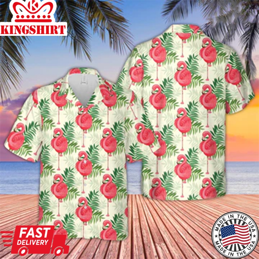 Colorful Flamingo Pattern Trendy Hawaiian Shirt