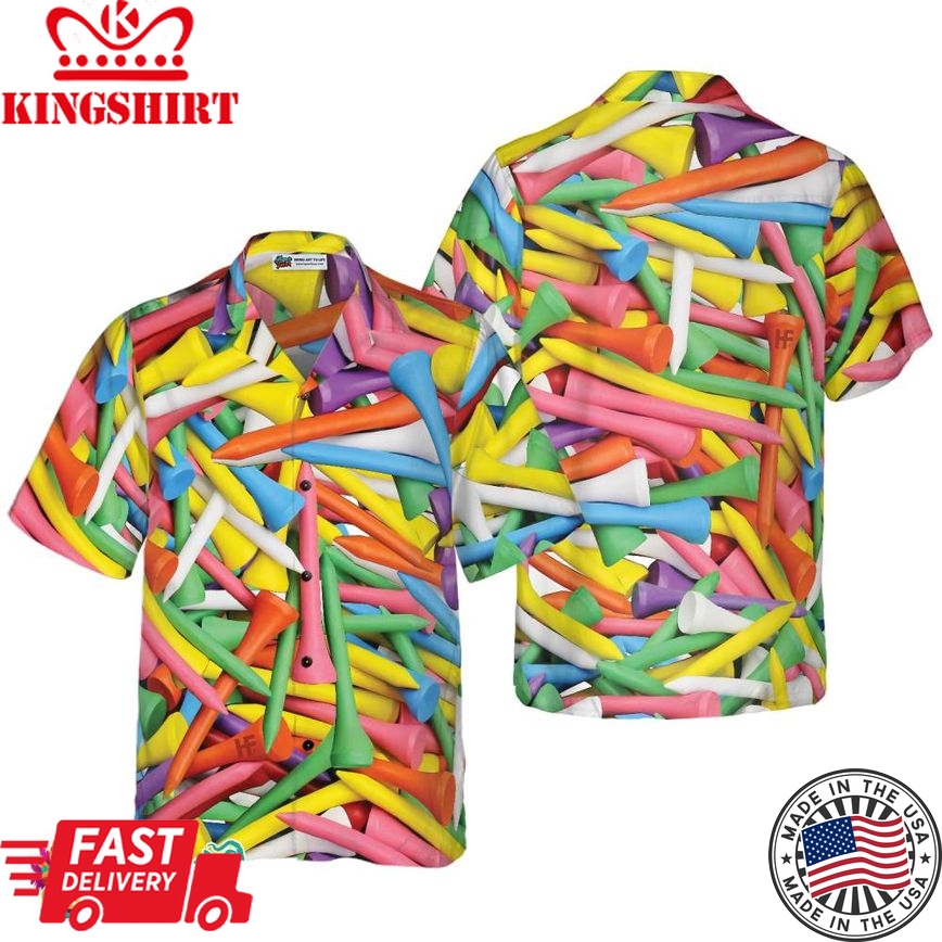 Colorful Golf Tee Hawaiian Shirt