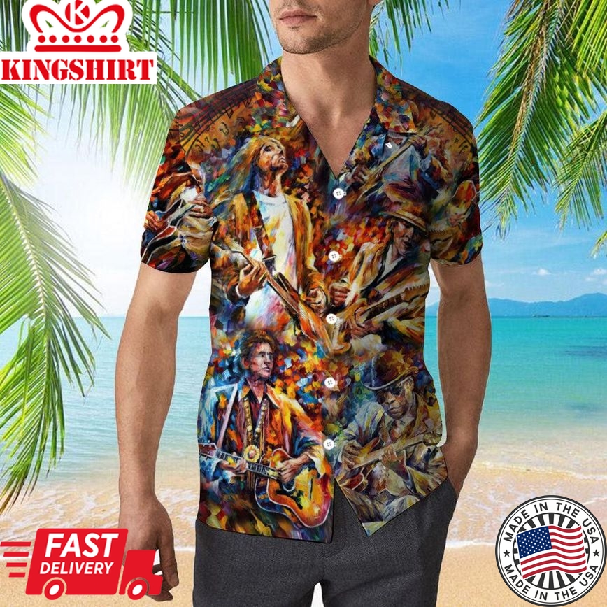 Colorful Guitar Trendy Hawaiian Shirt