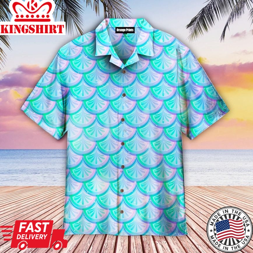 Colorful Mermaid Scales Trendy Hawaiian Shirt