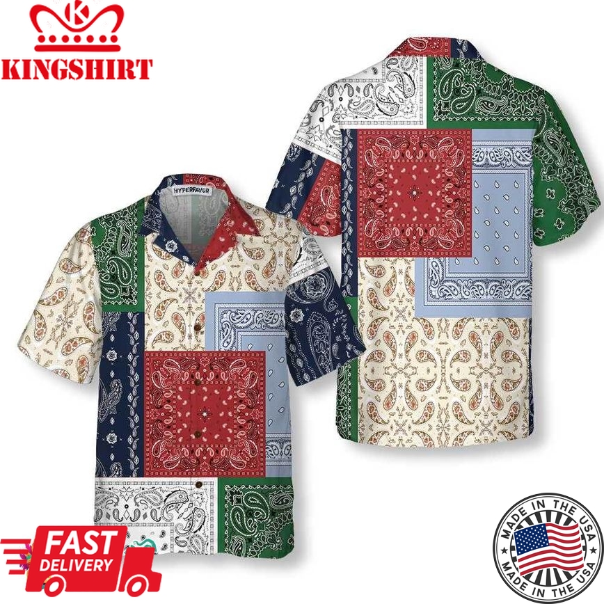 Colorful Patchwork Paisley Pattern Hawaiian Shirt, Paisley Shirt For Men And Women, Paisley Print Shirt