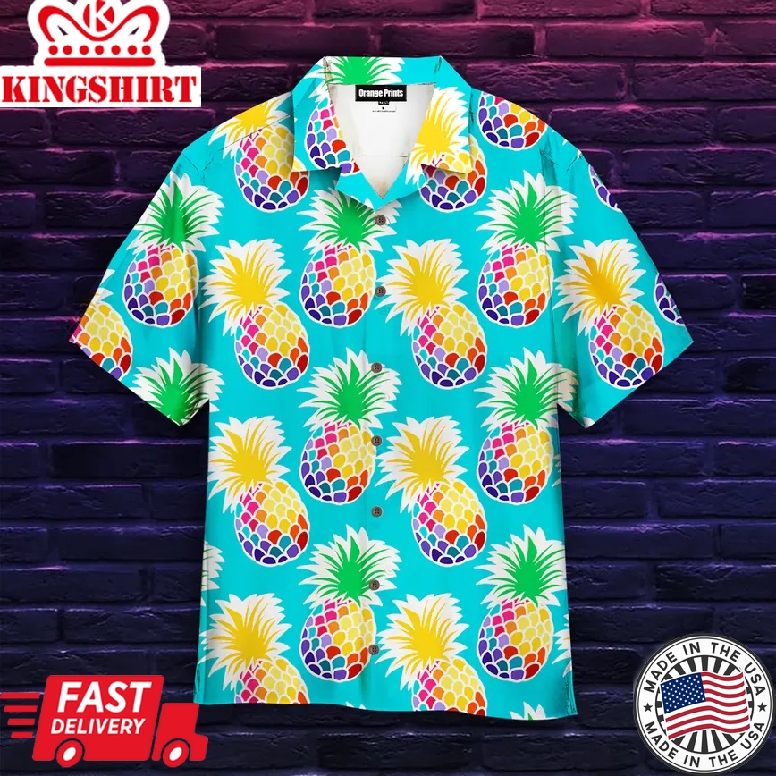 Colorful Pineapples Trendy Hawaiian Shirt