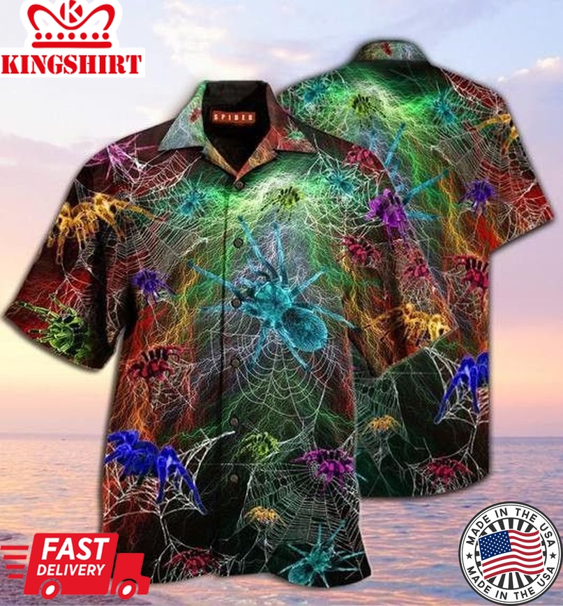 Colorful Spiderweb Trendy Hawaiian Shirt