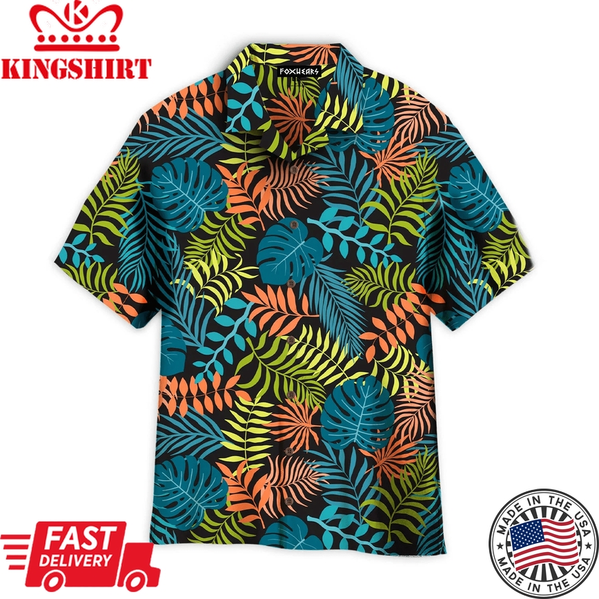 Colorful Tropical Floral Pattern Trendy Hawaiian Shirt