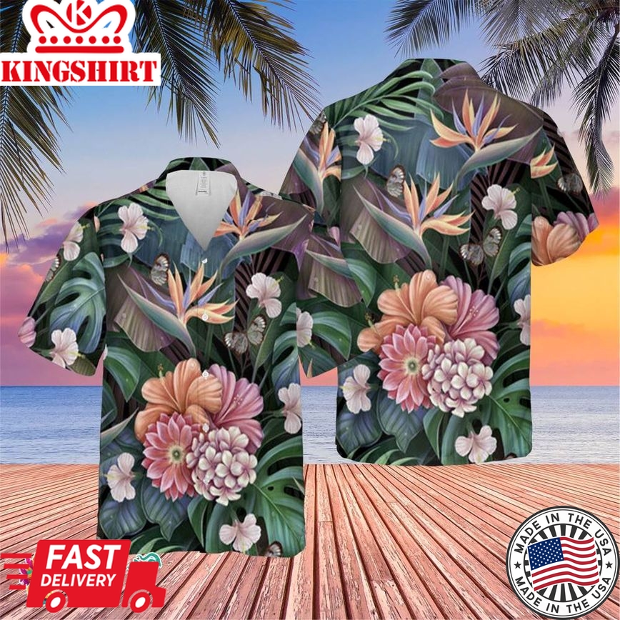 Colorfull Forest Flower Trending Hawaiian Shirt, Summer Vacation Hawaiian Shirt