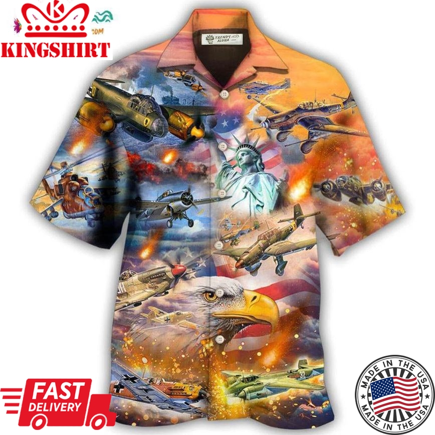 Combat Aircraft Independence Day America Hawaiian Shirt