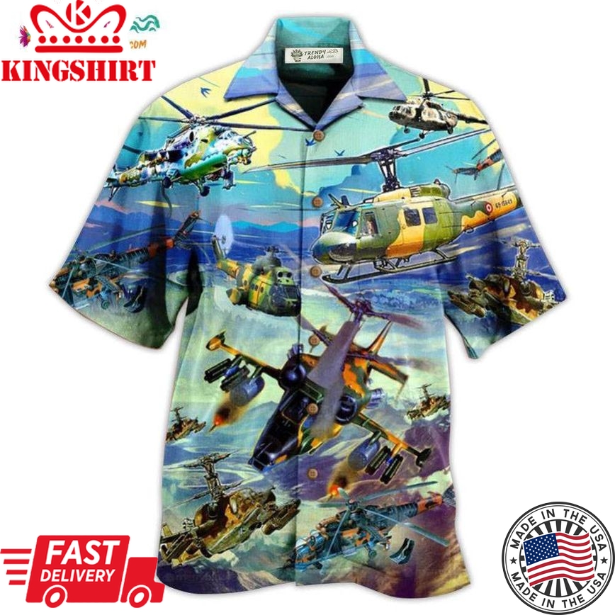 Combat Aircraft Sky Line Blue Style Hawaiian Shirt