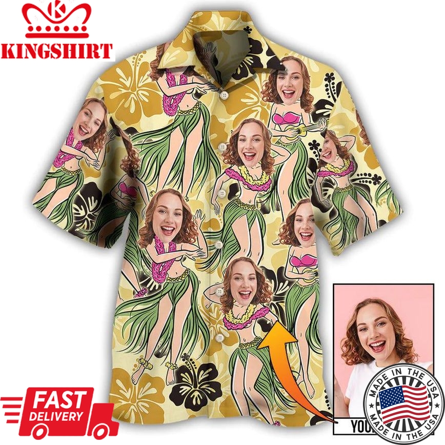 Comic Vibes: Customized Hawaiian Shirt with Face Funny Design