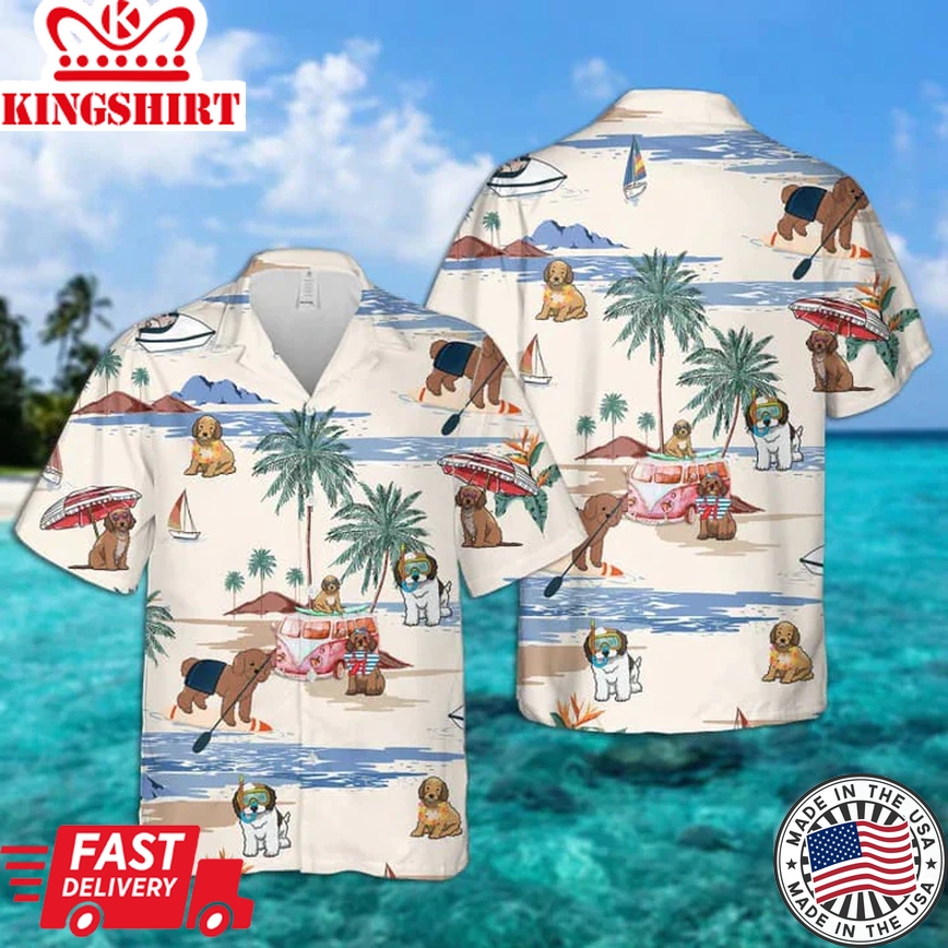 Cookapoo Summer Beach Trendy Hawaiian Shirt, Trendy Hawaiian Shirts For Men Short Sleeve Aloha Beach Shirt