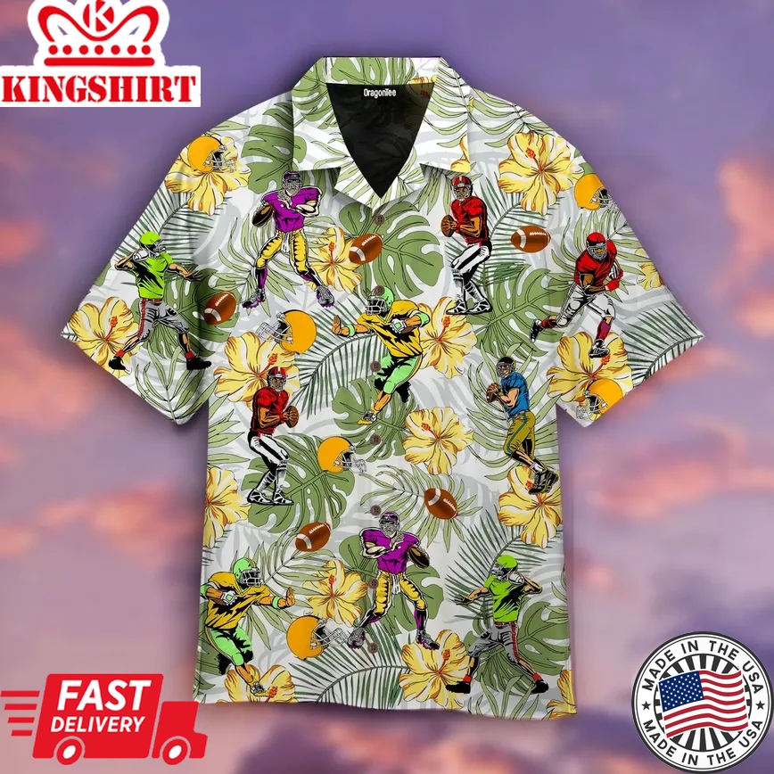 Cool American Football Rugby Player Trendy Hawaiian Shirt Aloha Shirt