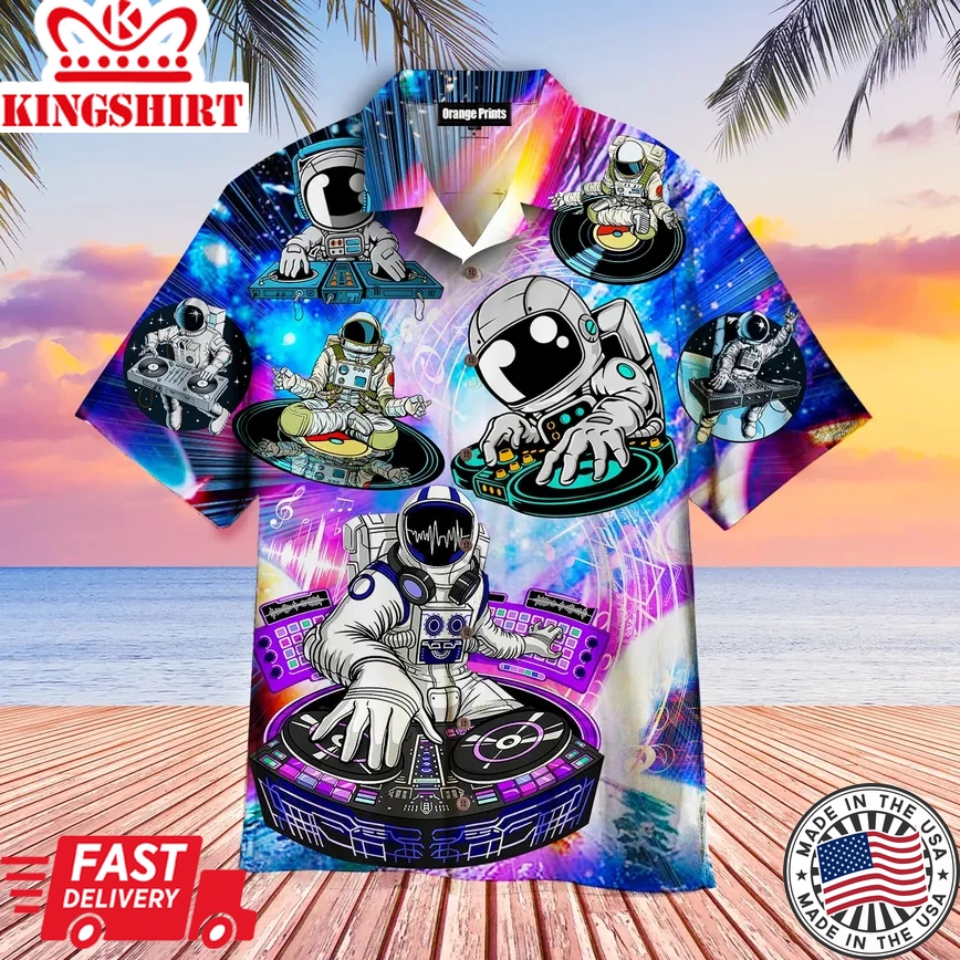 Cool Astronaut Dj Music Party Trendy Hawaiian Shirt Aloha Shirt