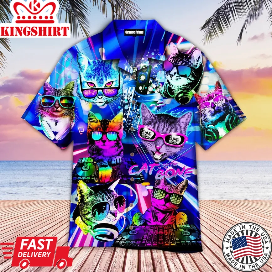 Cool Cats Play Dj Music Trendy Hawaiian Shirt