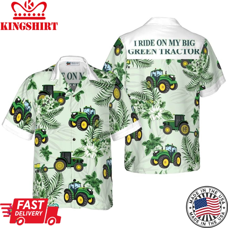 Cool Green Tractor Hawaiian Shirt