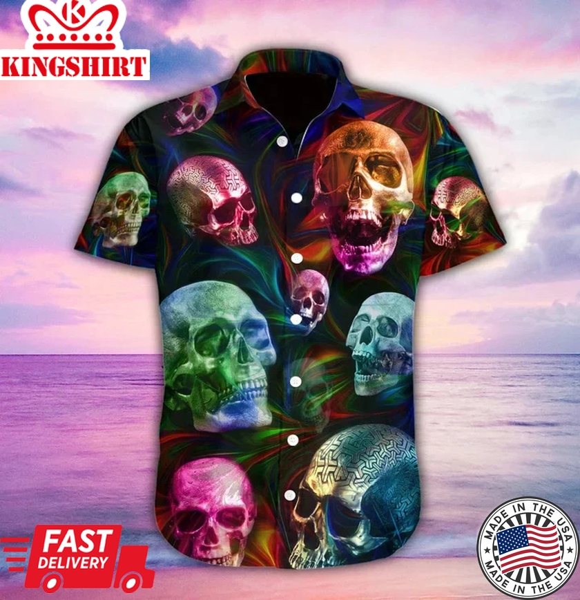 Cool Screaming Skull Fantasy Design Trendy Hawaiian Shirt