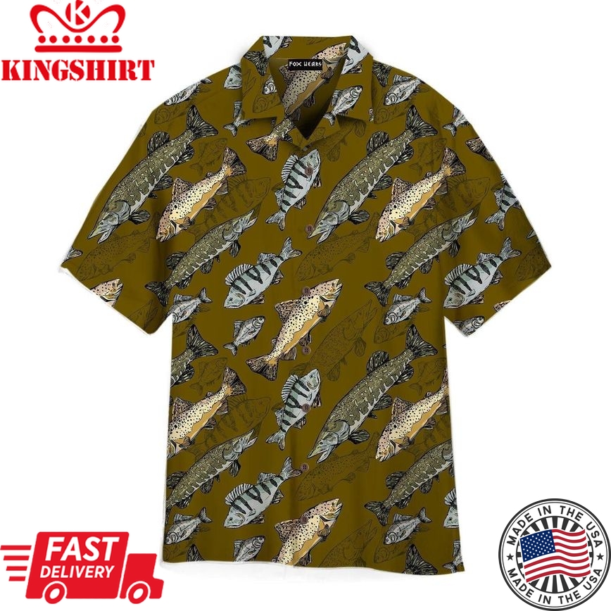 Cool Trout Fishing Trendy Hawaiian Shirt