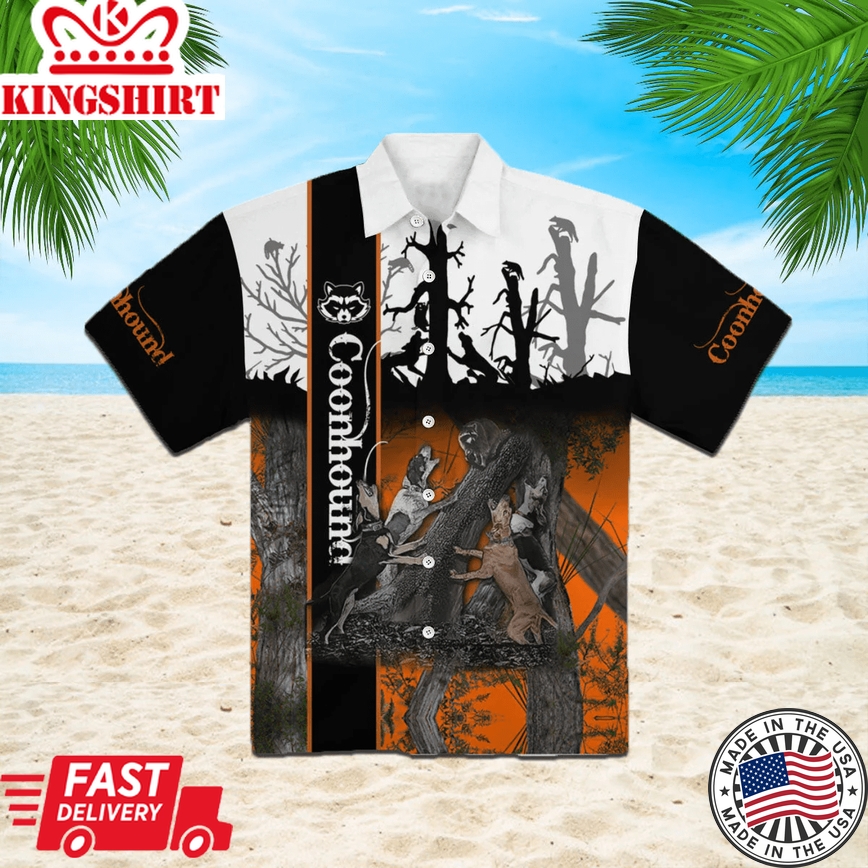 Coonhound Hunting Trendy Hawaiian Shirt Aloha Shirt