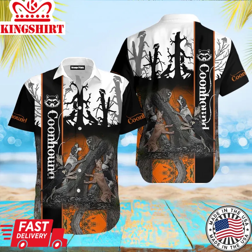 Coonhound Hunting Trendy Hawaiian Shirt For