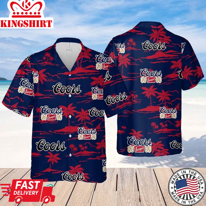 Coors Banquet Hawaiian Beach Pattern Shirt, Hawaii Beer Shirt,Coors Banquet Hawaiian Summer Shirt, Coors Banquet Aloha Shirt