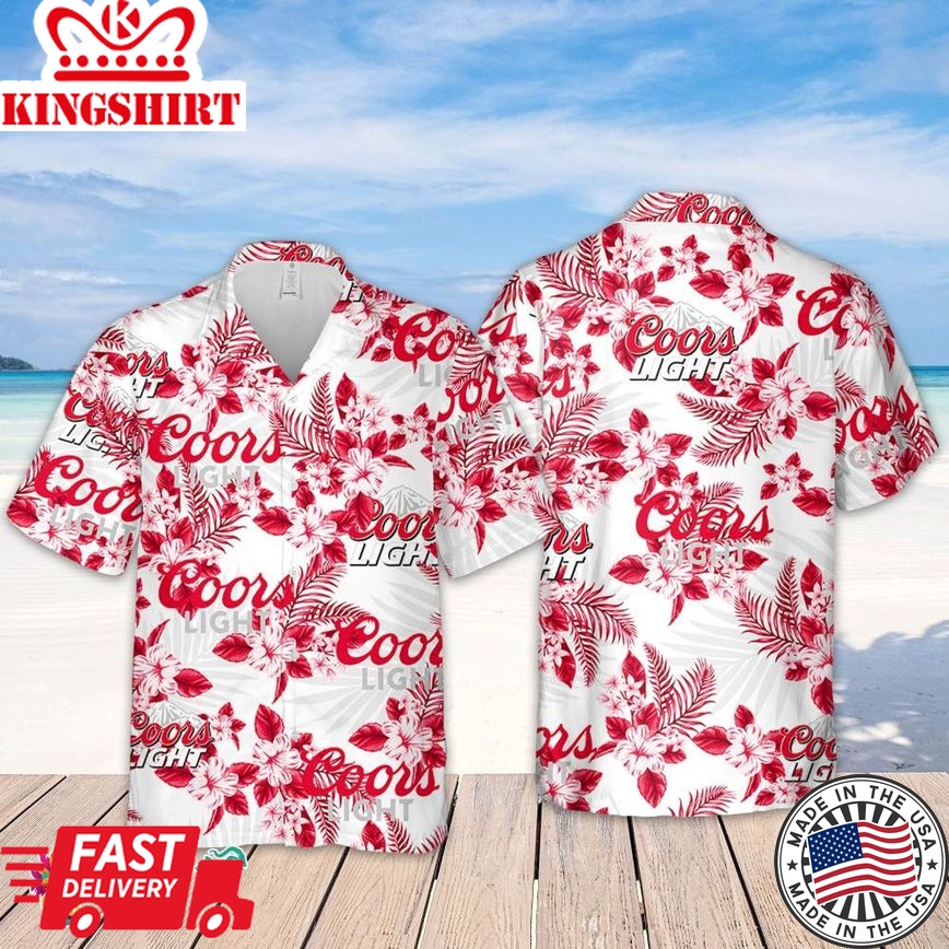 Coors Light Hawaiian Flowers Pattern Shirt, Hawaiian Beer Lover Shirt, Classic Flowers Beer Aloha Shirt