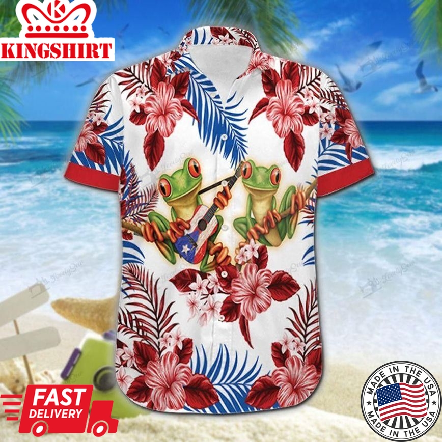 Coqui Puerto Rico Trendy Hawaiian Shirt