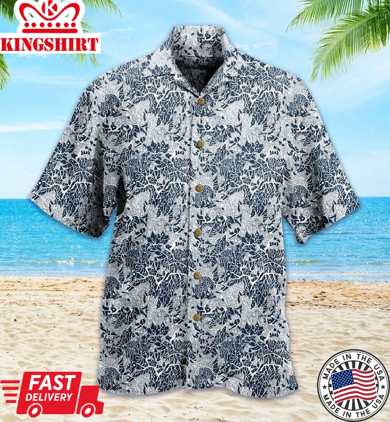 Coral Reef Gray Trendy Hawaiian Shirt 3D Summer Gifts