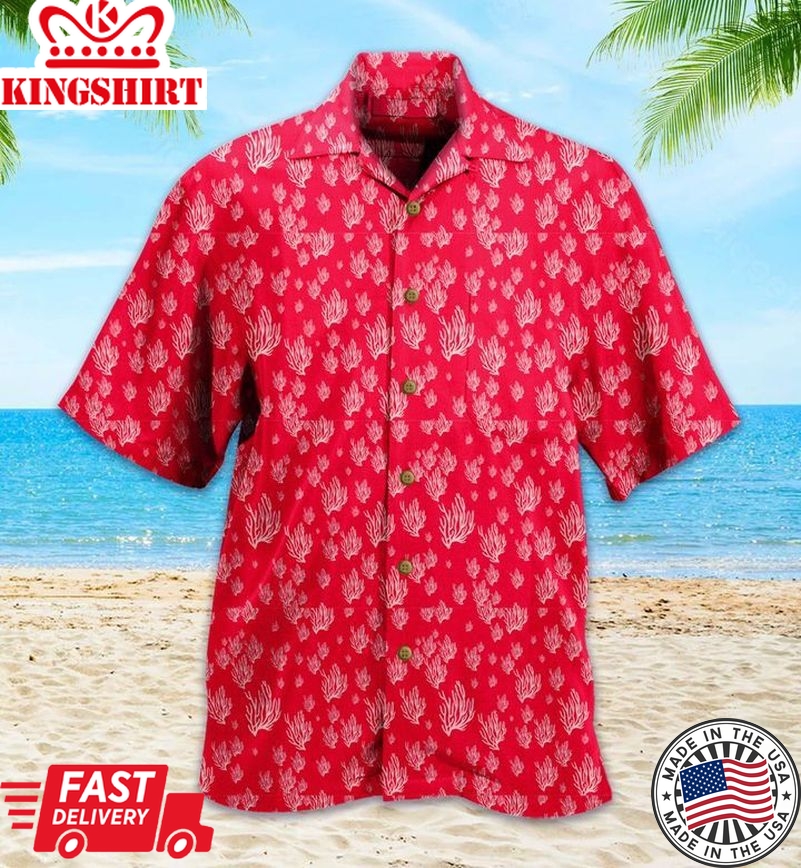 Coral Reef Red Trendy Hawaiian Shirt 3D Summer Gifts