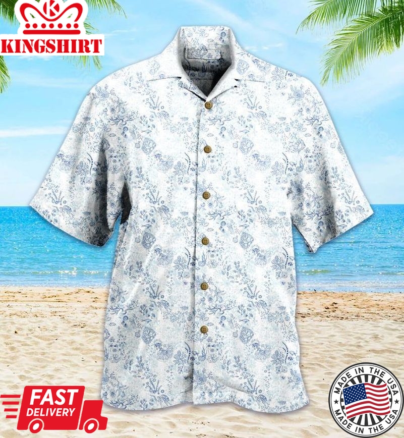 Coral Reef White Trendy Hawaiian Shirt 3D Summer Gifts