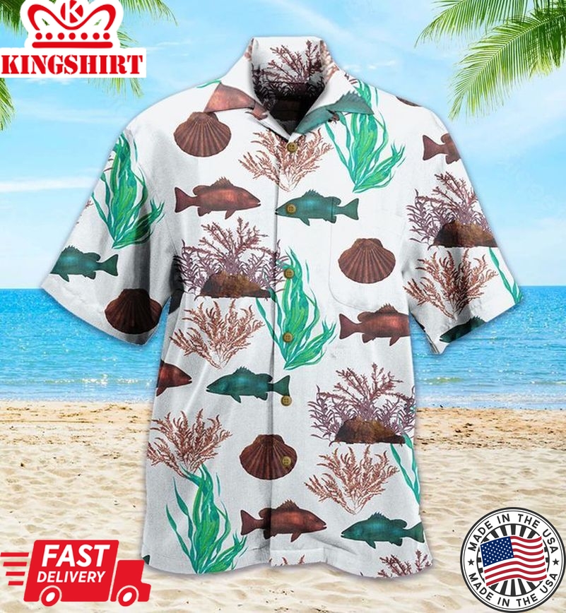 Coral Shell Beige Trendy Hawaiian Shirt 3D, Coral Trendy Hawaiian Shirt For Summer Gifts