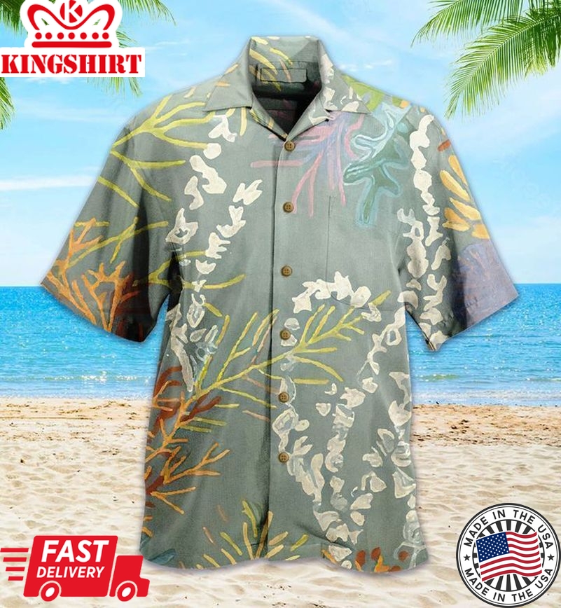 Coral Trendy Hawaiian Shirt 3D Summer Gifts