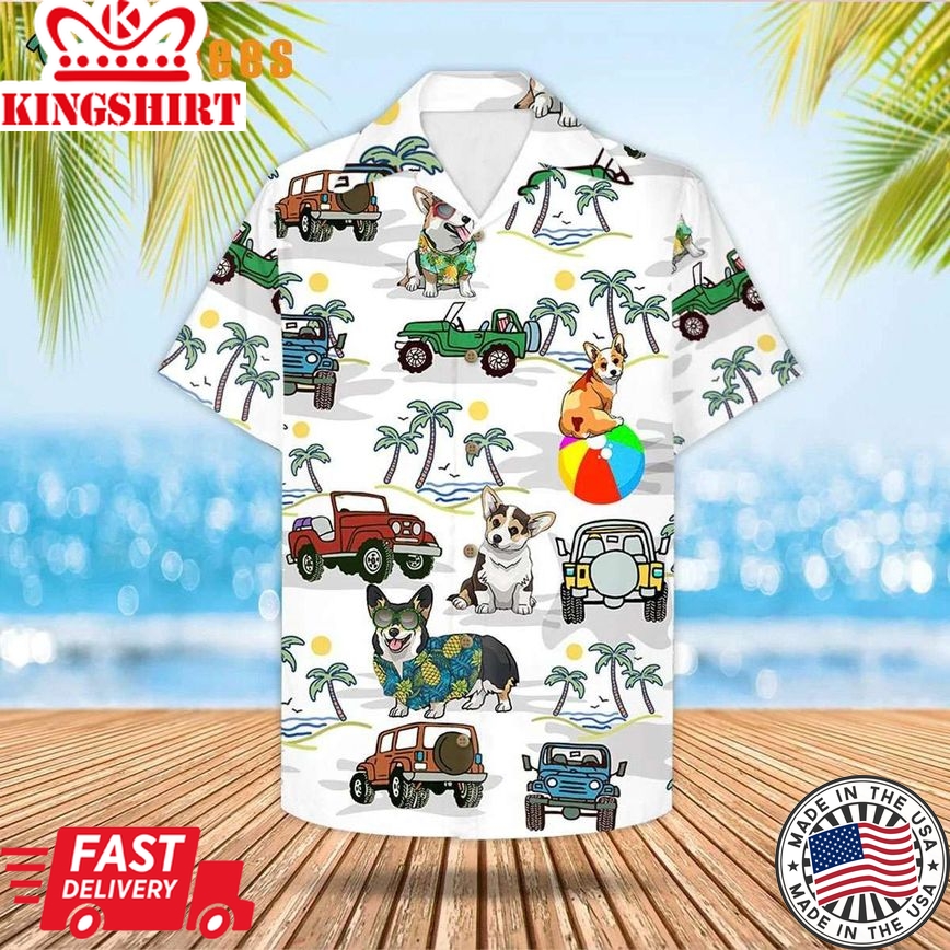 Corgi And Jeep Vintage, Dog Trendy Hawaiian Shirt Perfect Gifts For Your Loved Ones