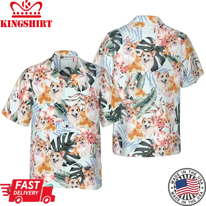 Corgi Life Shirt For Men Hawaiian Shirt