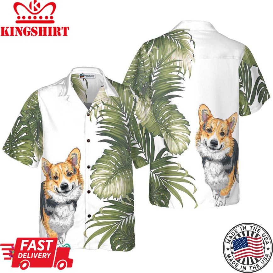 Corgi Monstera Leaves Corgi Hawaiian Shirt, Best Dog Shirt For Men And Women