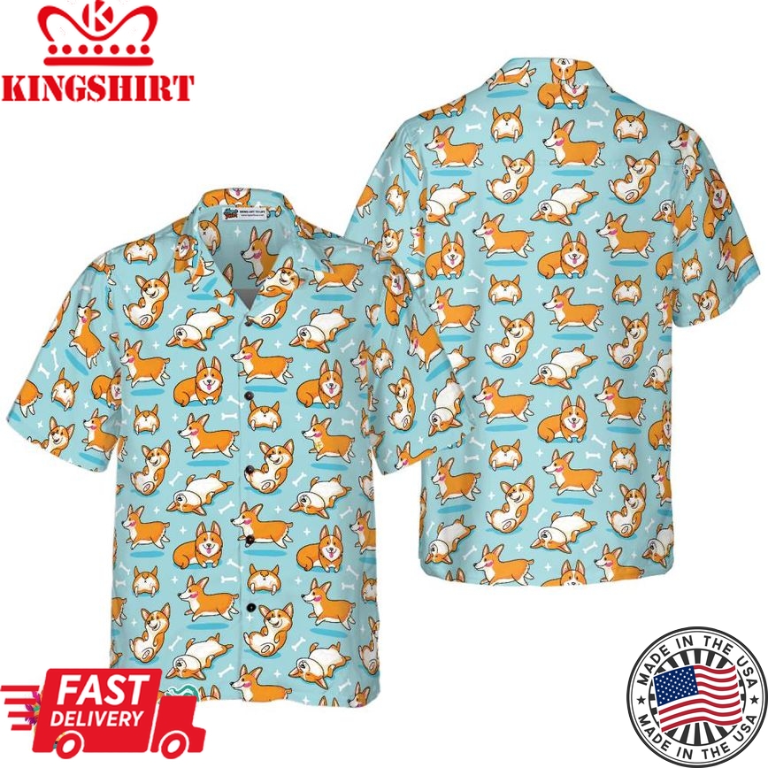 Corgis Life Shirt For Men Hawaiian Shirt