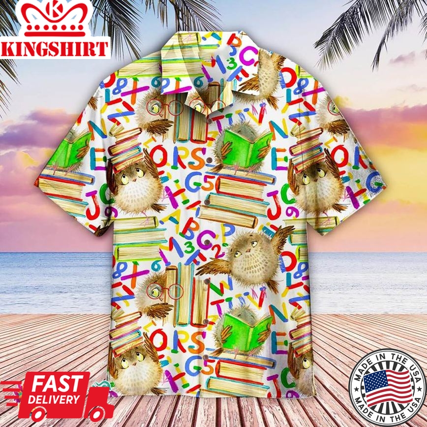 Corloful Owl Hawaiian Aloha Beach Shirt