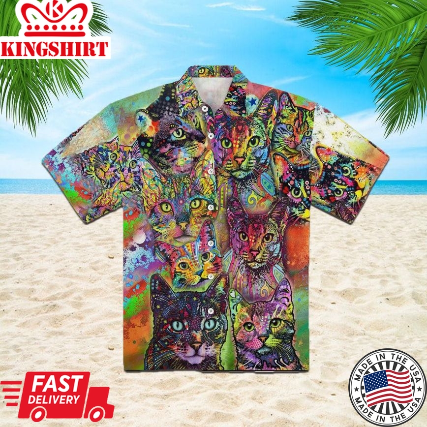 Corlorful Cats Trendy Hawaiian Shirt