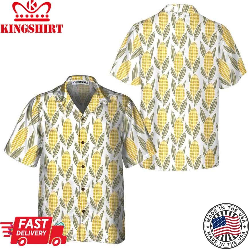 Corn Cob Maize Hawaiian Shirt, Funny Corn Shirt For Adults, Corn Print Shirt