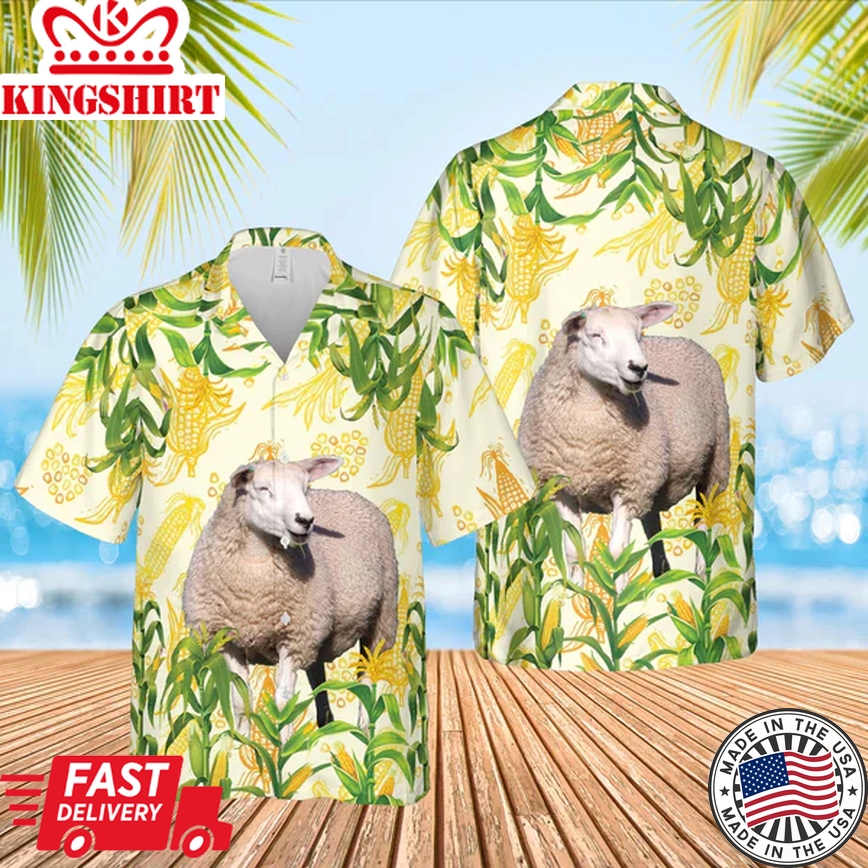 Corn Farm Sheep Trendy Hawaiian Shirt, Cow Trendy Hawaiian Shirt, Summer Gifts For Men And Women