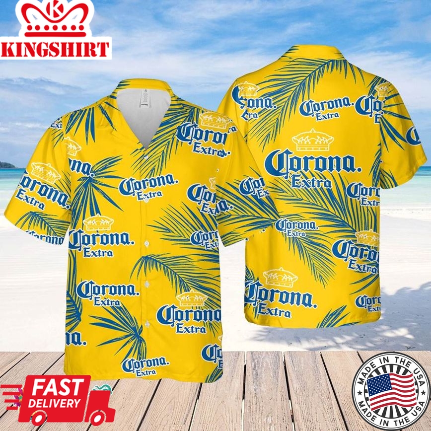 Corona Hawaiian Palm Leaves Pattern Shirt, Beer Summer Party Hawaiian Shirt, Schlitz Beer Shirt