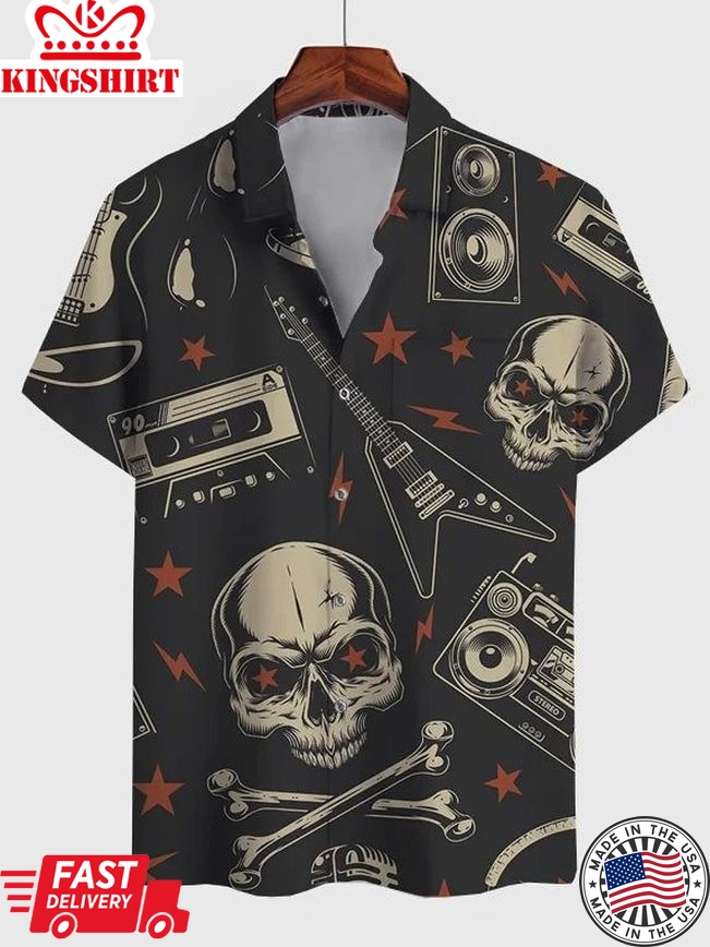 Cotton-Blend Skull Vintage Shirt