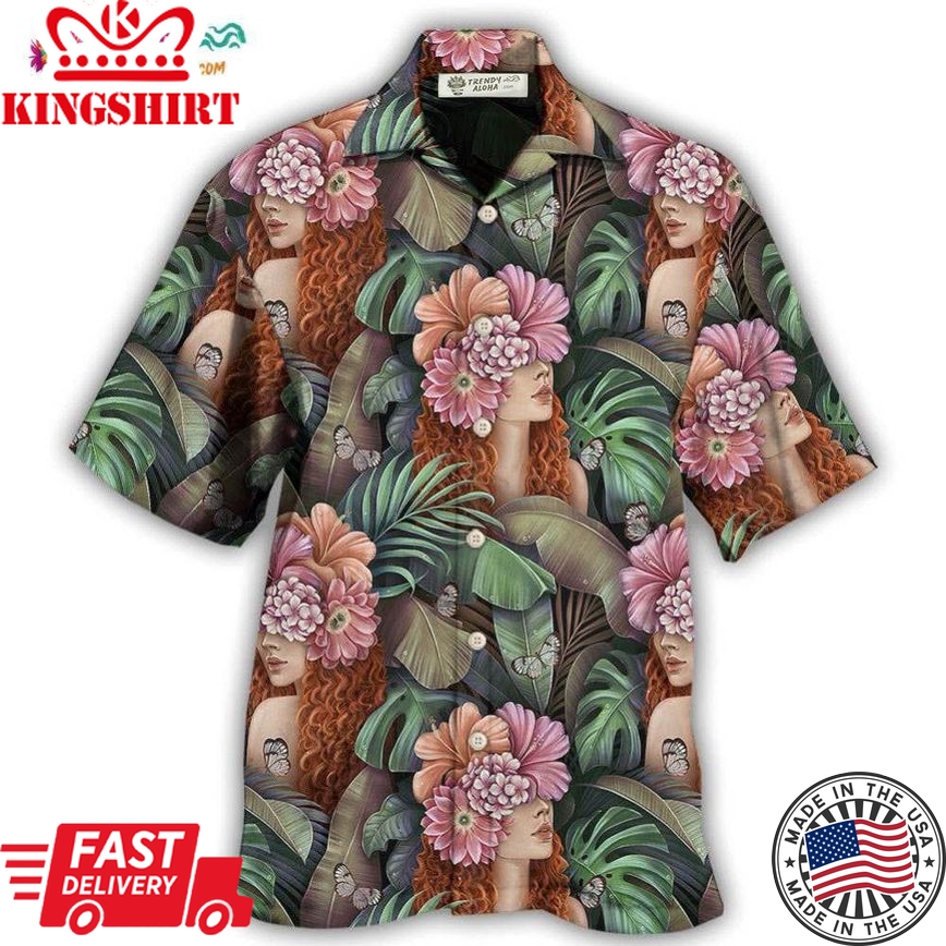 Country Girl Tropical Leaf Style Hawaiian Shirt